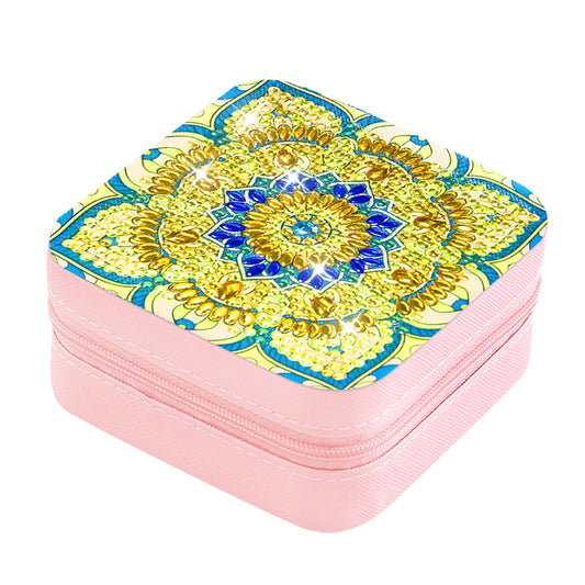PU Partial Special Shaped Mandala Diamond Art Jewelry Box for Necklaces Earrings