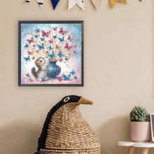 Load image into Gallery viewer, Diamond Painting - Partial Special Shaped - butterfly cat (40*40CM)
