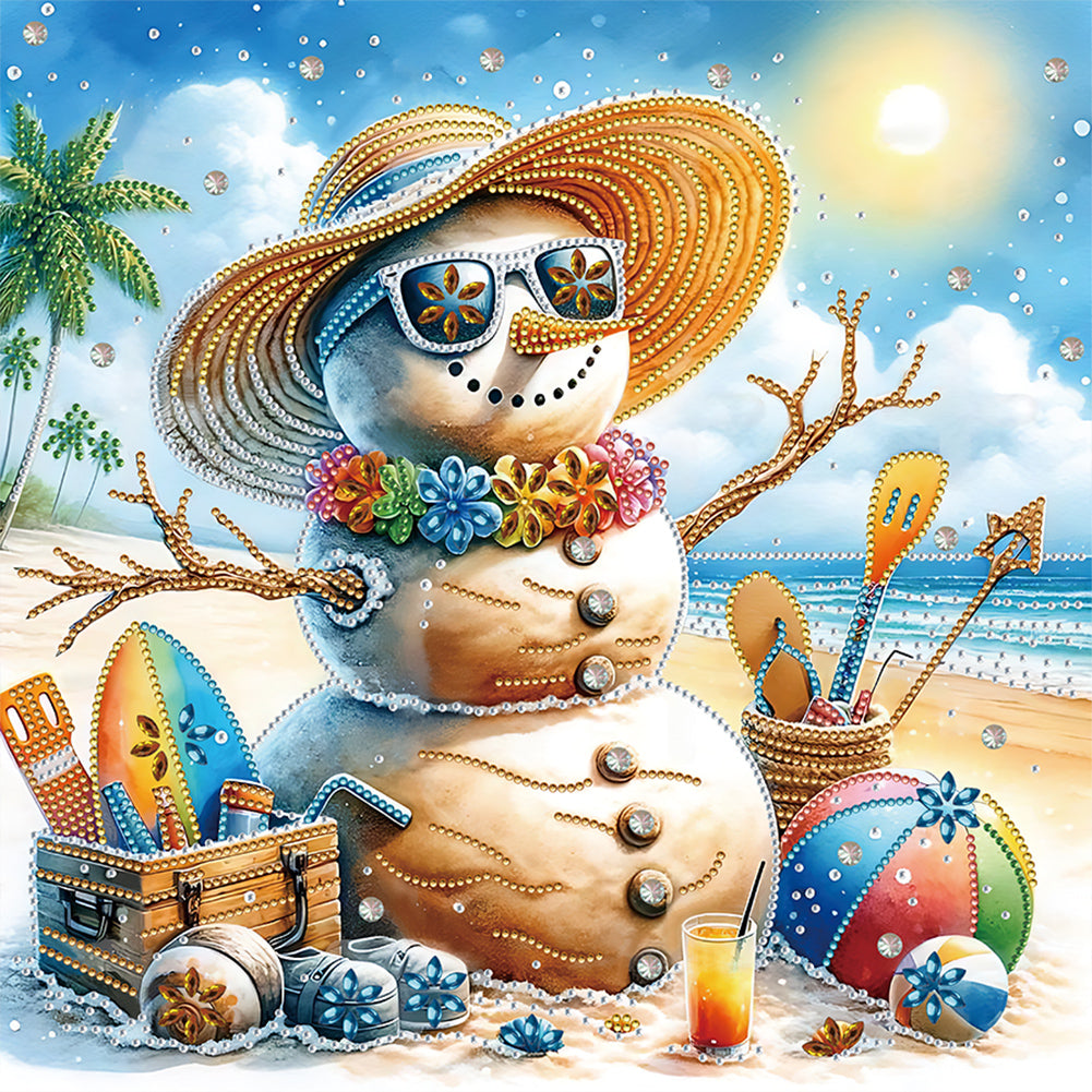 Diamond Painting - Partial Special Shaped - snowman (40*40CM)