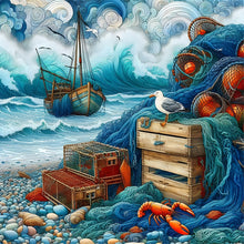 Load image into Gallery viewer, Diamond Painting - Full Round - abstract beach (40*40CM)
