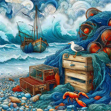 Load image into Gallery viewer, Diamond Painting - Full Round - abstract beach (40*40CM)
