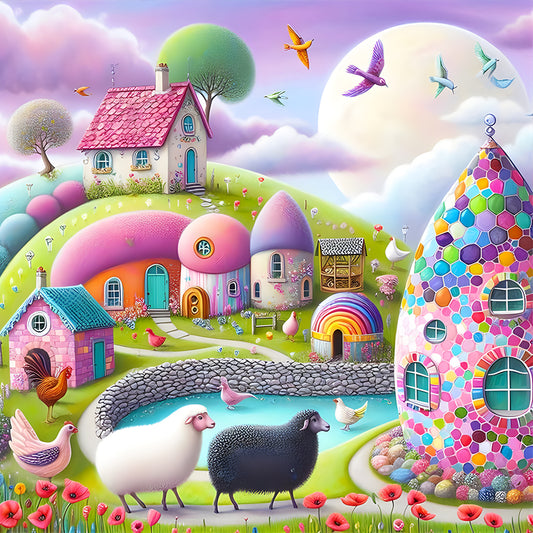 Diamond Painting - Full Round - abstract house (40*40CM)