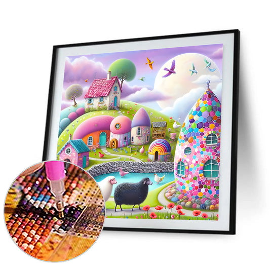 Diamond Painting - Full Round - abstract house (40*40CM)