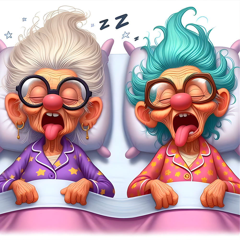 Diamond Painting - Full Round - Funny grandma (40*40CM)