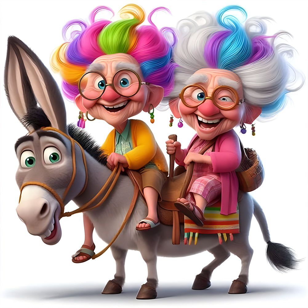 Diamond Painting - Full Round - Funny grandma (40*40CM)