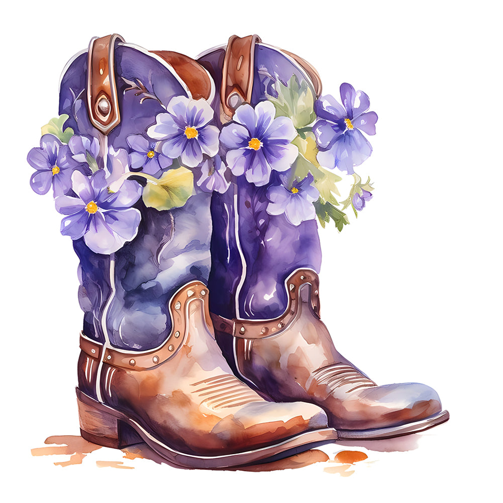 Diamond Painting - Full Round - Cowboy boots bouquet (30*30CM)