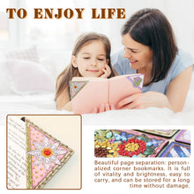 Load image into Gallery viewer, 4Pcs Mandala Diamonds Painting Corner Bookmarks DIY Flower Bookmarks Kit
