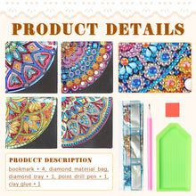 Load image into Gallery viewer, 4Pcs Mandala Diamonds Painting Corner Bookmarks DIY Flower Bookmarks Kit
