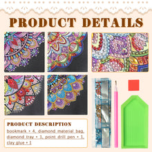 Load image into Gallery viewer, 4Pcs Mandala Diamonds Painting Corner Bookmarks DIY Flower Bookmarks Kit
