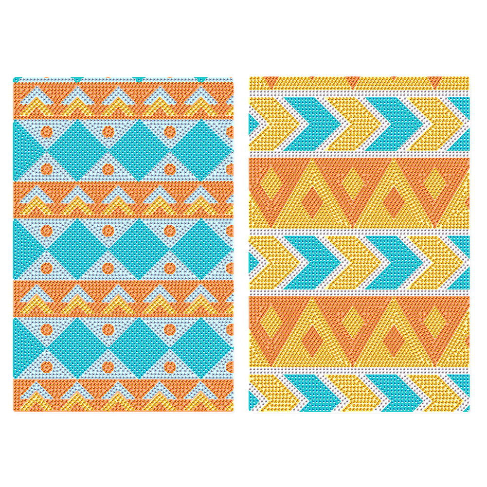 2Pcs Ethnic Style Diamond Painting Placemat DIY Art Placemat for Table Decor