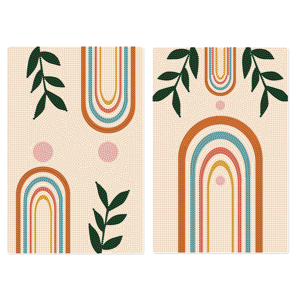 2Pcs Artistic Pattern Diamond Painting Placemat DIY Art Placemat for Table Decor