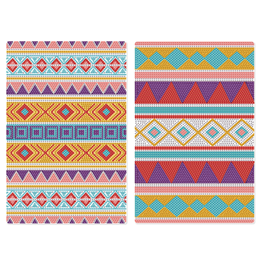 2Pcs Ethnic Style Diamond Painting Placemat DIY Art Placemat for Table Decor