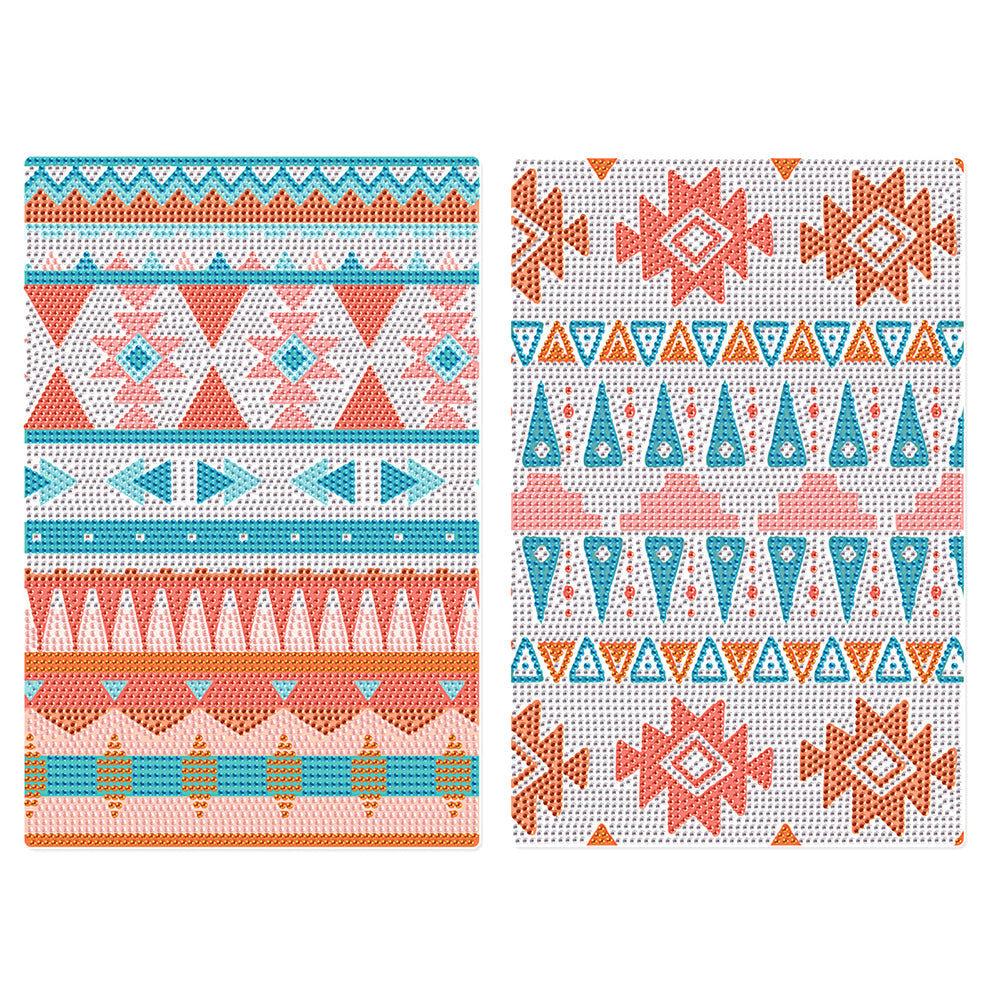 2Pcs Ethnic Style Diamond Painting Placemat DIY Art Placemat for Table Decor