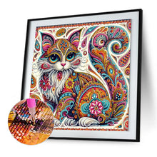 Load image into Gallery viewer, Diamond Painting - Partial Special Shaped - Mandala pattern cat (30*30CM)
