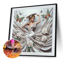 Load image into Gallery viewer, Diamond Painting - Partial Special Shaped - top hat lady (30*30CM)
