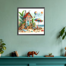 Load image into Gallery viewer, Diamond Painting - Full Round - beach hut (30*30CM)
