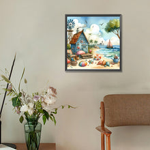 Load image into Gallery viewer, Diamond Painting - Full Round - Beach house and windmill (30*30CM)
