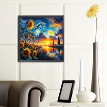 Load image into Gallery viewer, Diamond Painting - Full Round - sunflowers and sky (40*40CM)

