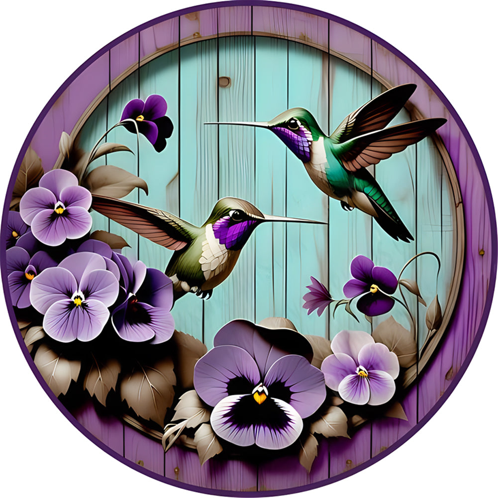 Diamond Painting - Full Round - round hummingbird (30*30CM)