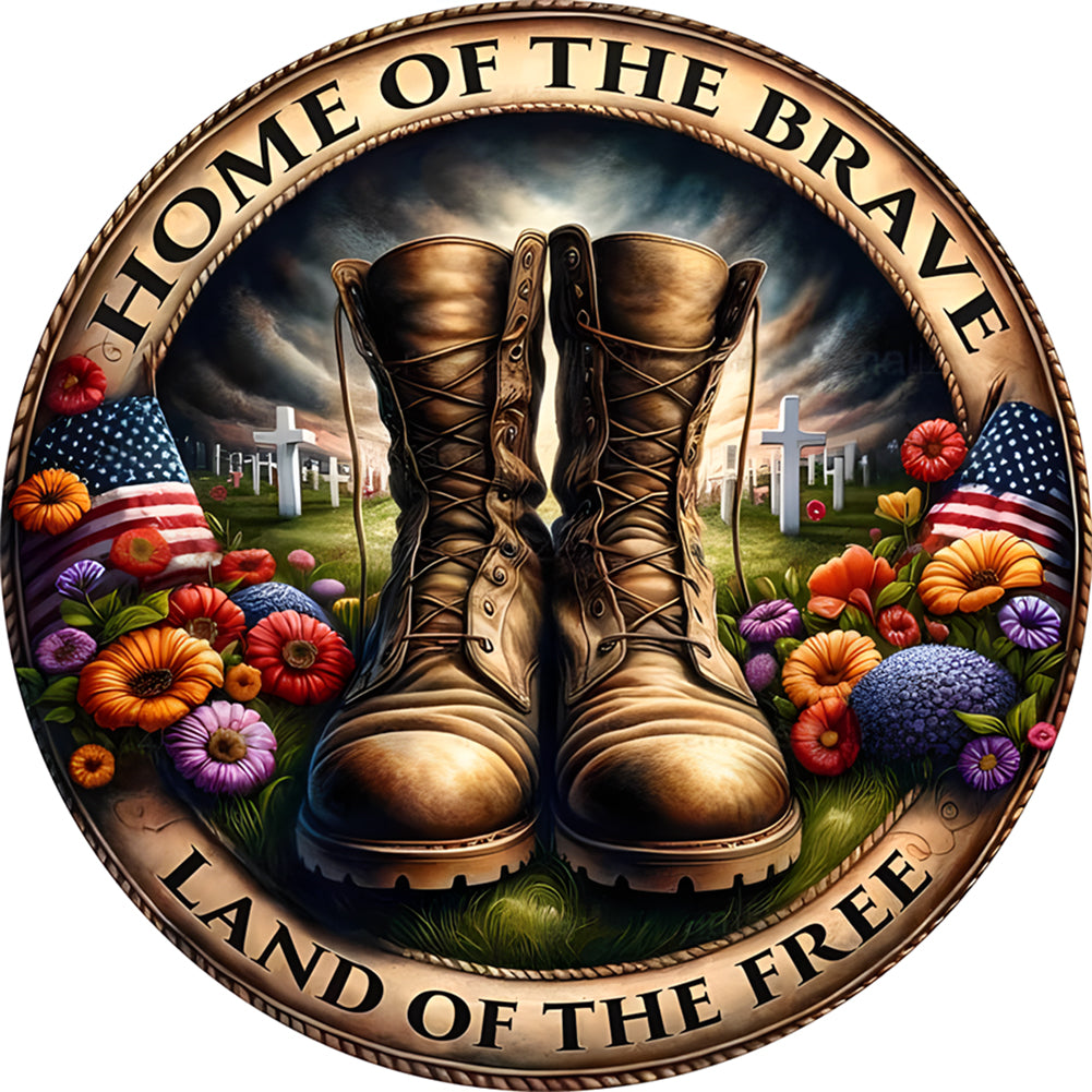 Diamond Painting - Full Round - Round brand military boots (30*30CM)