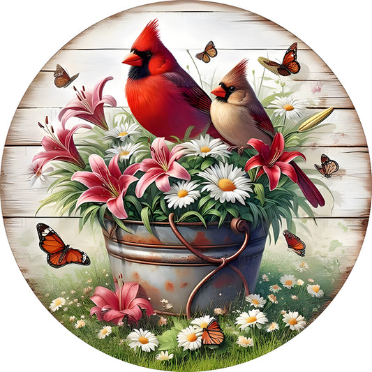 Diamond Painting - Full Round - round card cardinal (30*30CM)
