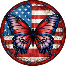 Load image into Gallery viewer, Diamond Painting - Full Round - round sign american flag butterfly (30*30CM)
