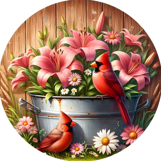 Diamond Painting - Full Round - cardinal bouquet (30*30CM)