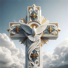 Load image into Gallery viewer, Diamond Painting - Full Round - cross peace dove (30*30CM)
