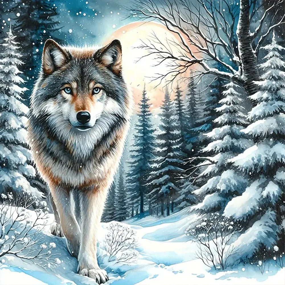 Diamond Painting - Full Round - snow wolf (50*50CM)