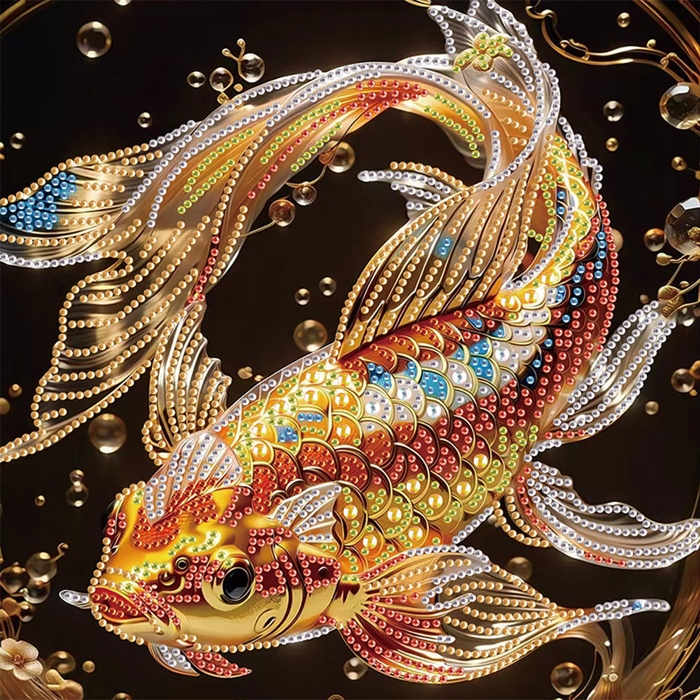 Diamond Painting - Partial Special Shaped - swimming goldfish (30*30CM)