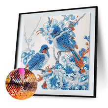 Load image into Gallery viewer, Diamond Painting - Partial Special Shaped - blue tit (30*30CM)
