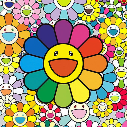 AB Diamond Painting - Full Round - happy flower (45*45CM)