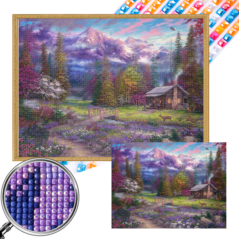 AB Diamond Painting - Full Square - purple hut (40*30CM)