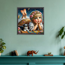 Load image into Gallery viewer, Diamond Painting - Full Round - cute pet girl (30*30CM)
