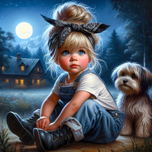 Load image into Gallery viewer, Diamond Painting - Full Round - cute pet girl (30*30CM)
