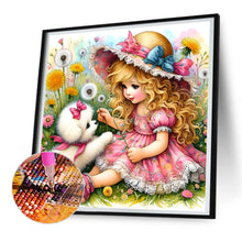 Load image into Gallery viewer, Diamond Painting - Full Round - cute pet girl (30*30CM)

