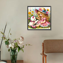 Load image into Gallery viewer, Diamond Painting - Full Round - cute pet girl (30*30CM)
