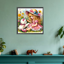Load image into Gallery viewer, Diamond Painting - Full Round - cute pet girl (30*30CM)
