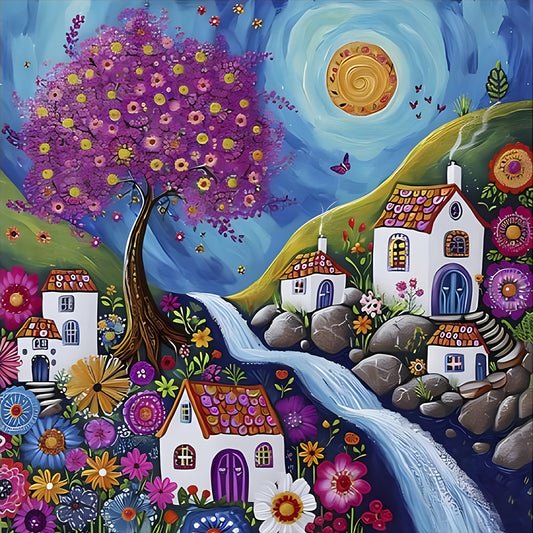 Diamond Painting - Full Round - abstract house (30*30CM)