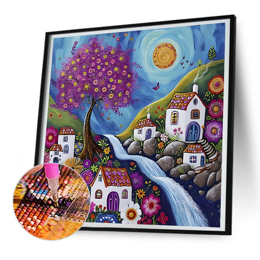 Diamond Painting - Full Round - abstract house (30*30CM)