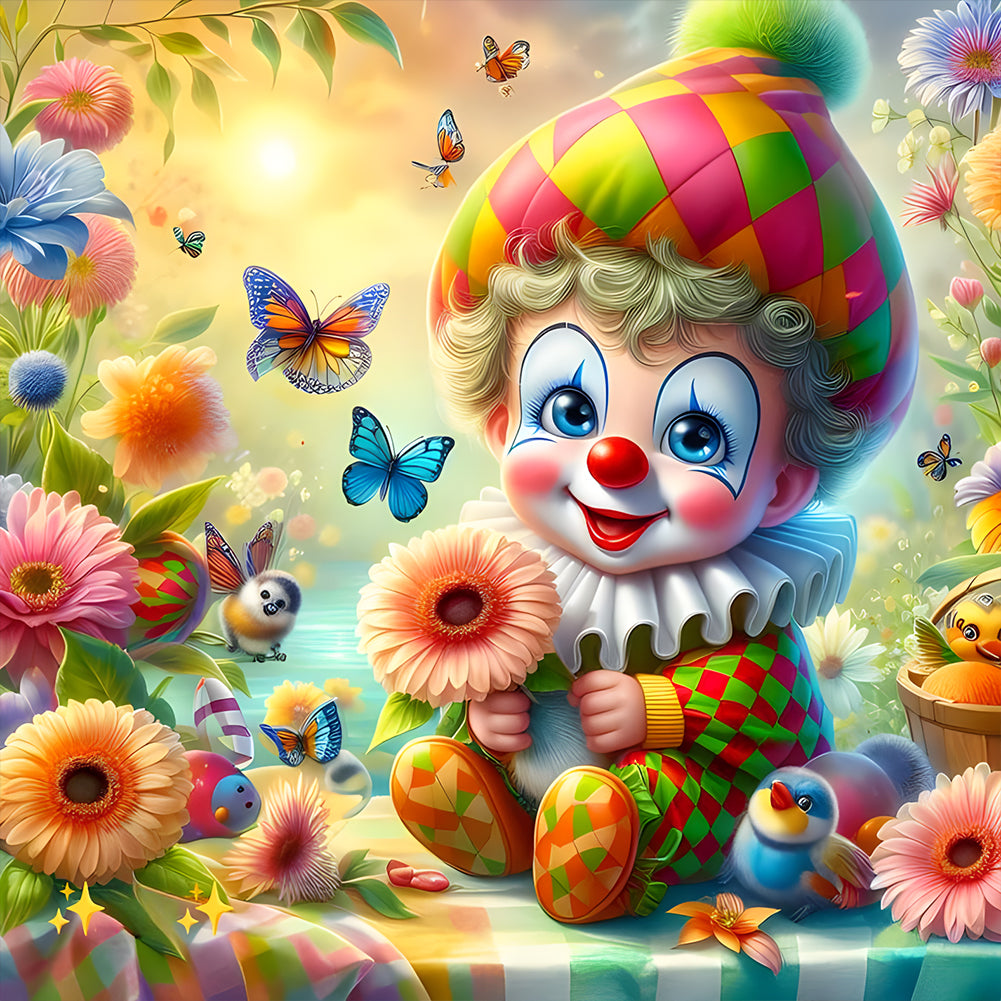 Diamond Painting - Full Round - clown kid (40*40CM)