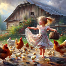 Load image into Gallery viewer, Diamond Painting - Full Round - farm kid (40*40CM)

