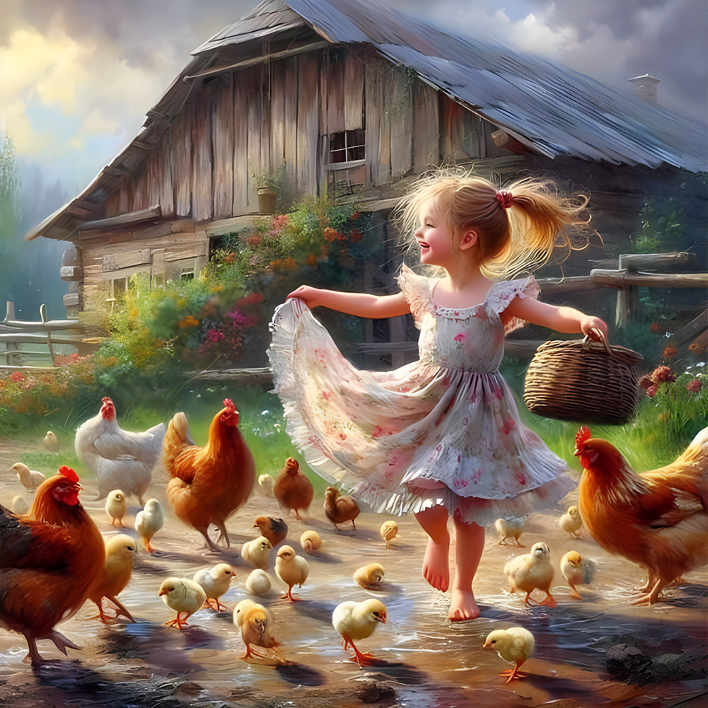 Diamond Painting - Full Round - farm kid (40*40CM)