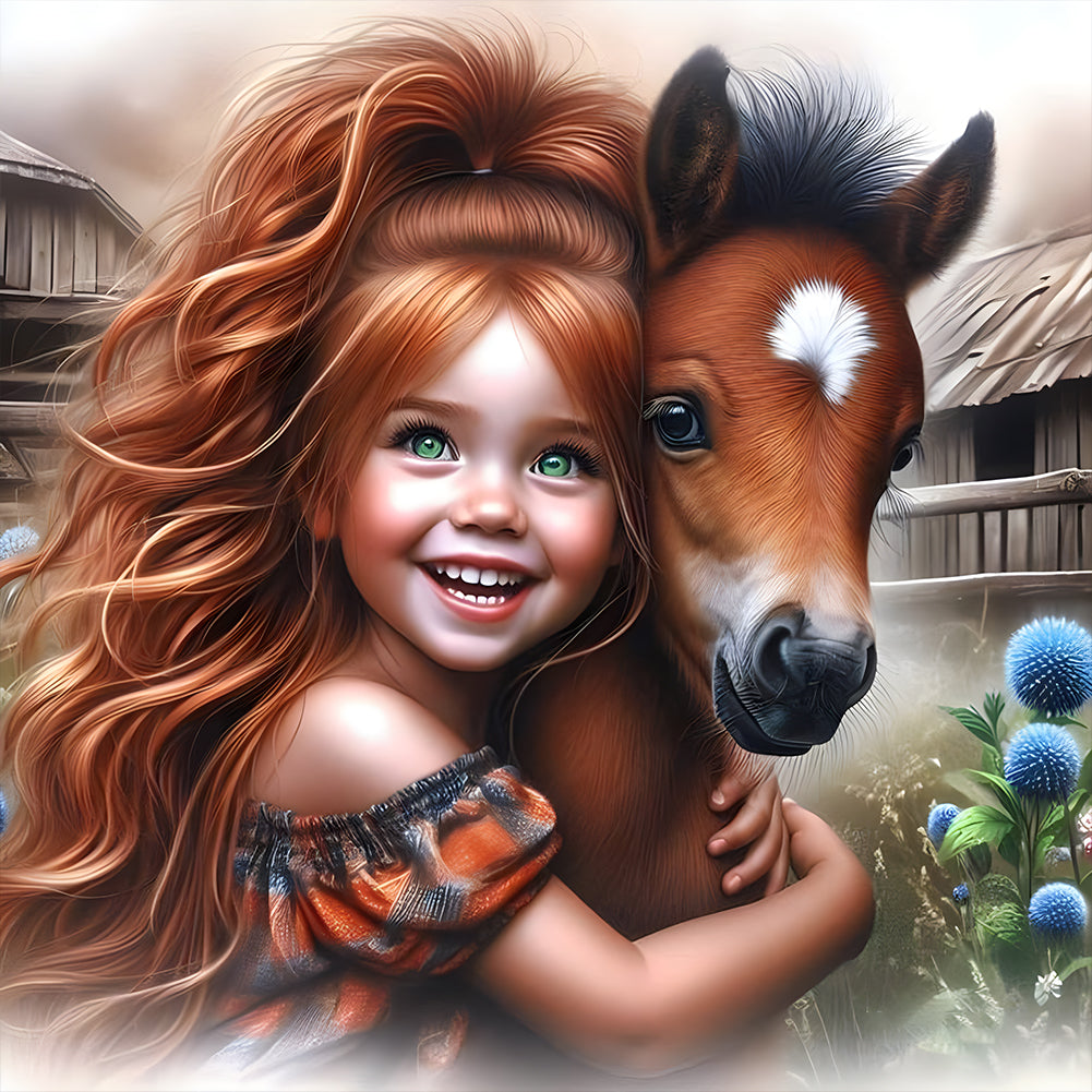 Diamond Painting - Full Round - farm kid (40*40CM)