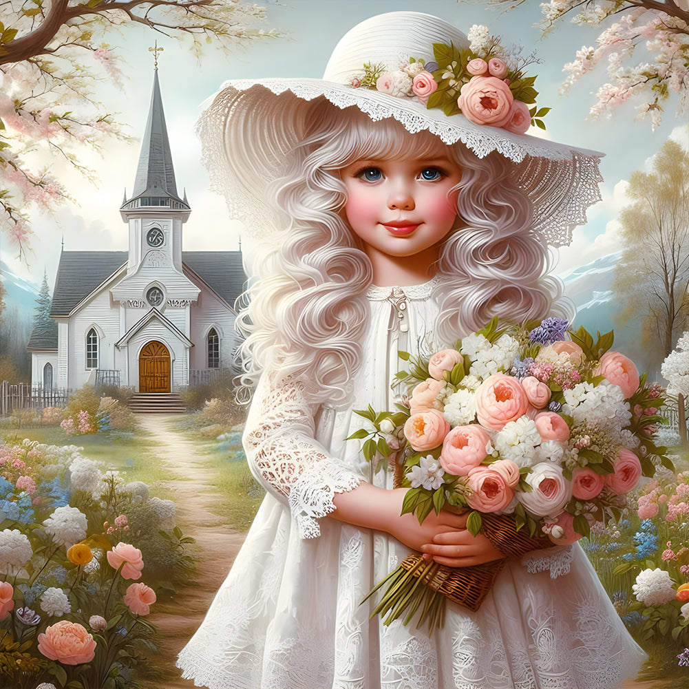 Diamond Painting - Full Round - garden child (40*40CM)