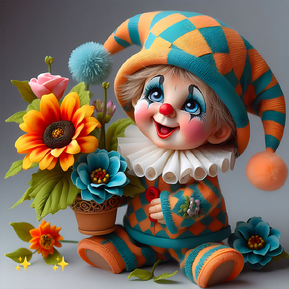Diamond Painting - Full Round - clown kid (40*40CM)