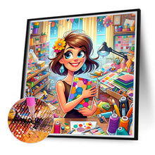 Load image into Gallery viewer, Diamond Painting - Full Round - handmade girl (40*40CM)

