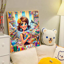 Load image into Gallery viewer, Diamond Painting - Full Round - handmade girl (40*40CM)
