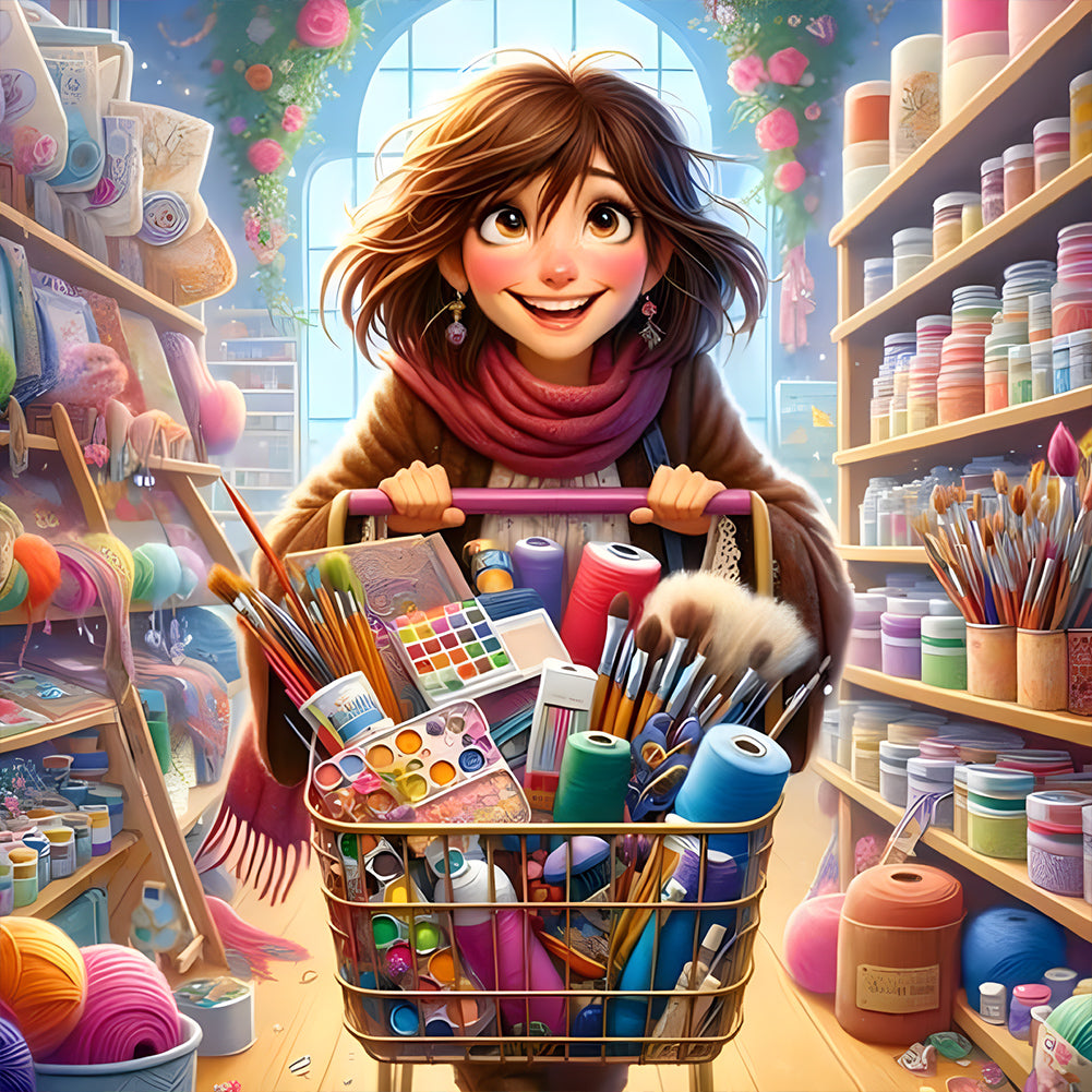 Diamond Painting - Full Round - handmade girl (40*40CM)