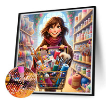 Load image into Gallery viewer, Diamond Painting - Full Round - handmade girl (40*40CM)
